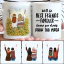 Personalized Mug, Special Birthday Gifts, 2 Best Friends - Boho Style Customized Coffee Mug With Names Personalized Mug, Special Birthday Gifts, 2 Best Friends - Boho Style Customized Coffee Mug With Names