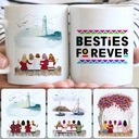 Personalized Mug, Perfect Birthday Gifts, 5 Best Friends Sitting On A Bridge Customized Coffee Mug With Names Personalized Mug, Perfect Birthday Gifts, 5 Best Friends Sitting On A Bridge Customized Coffee Mug With Names