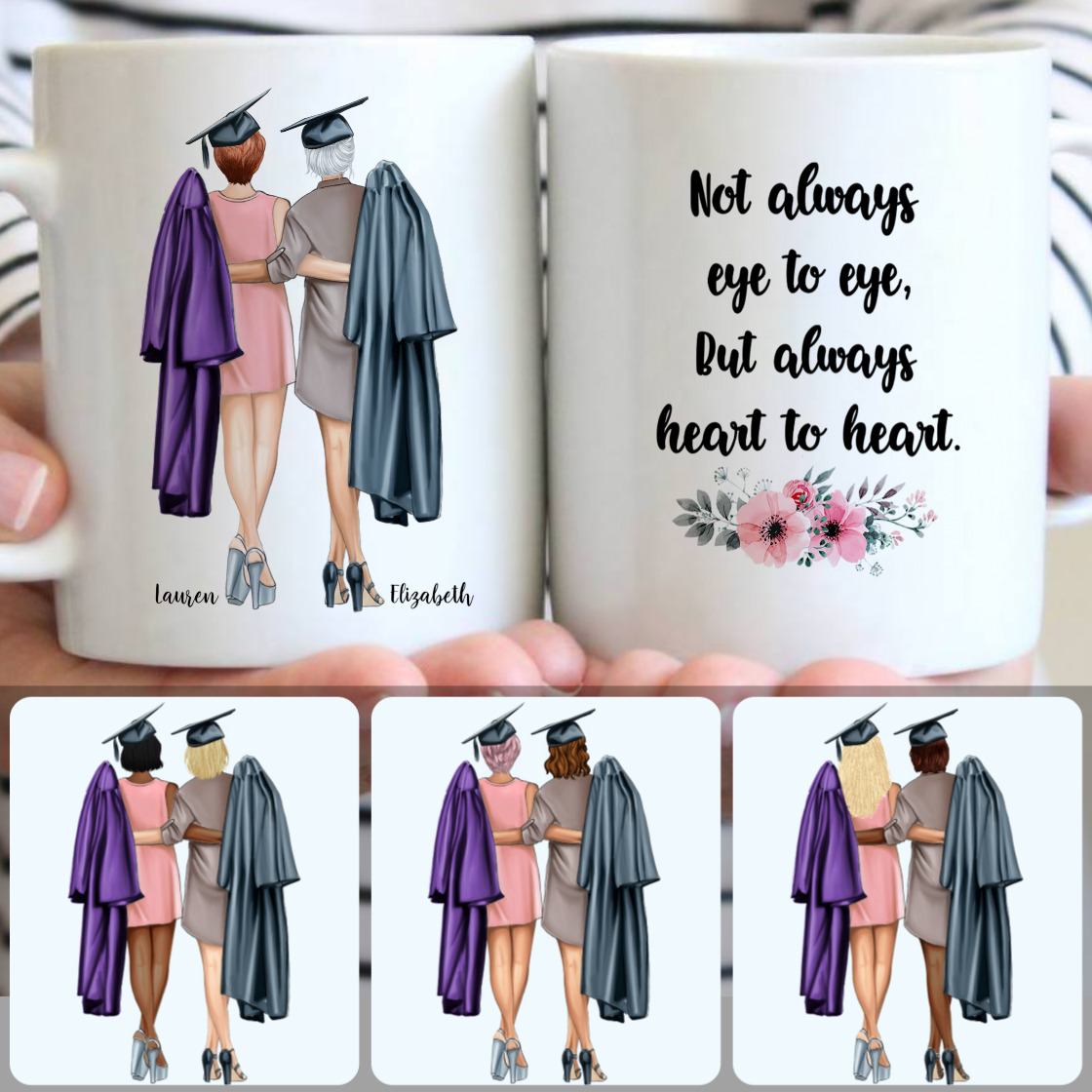 Personalized Mug, Unique Aniversary Gifts, 2 Best Friends Customized Coffee Mug With Names