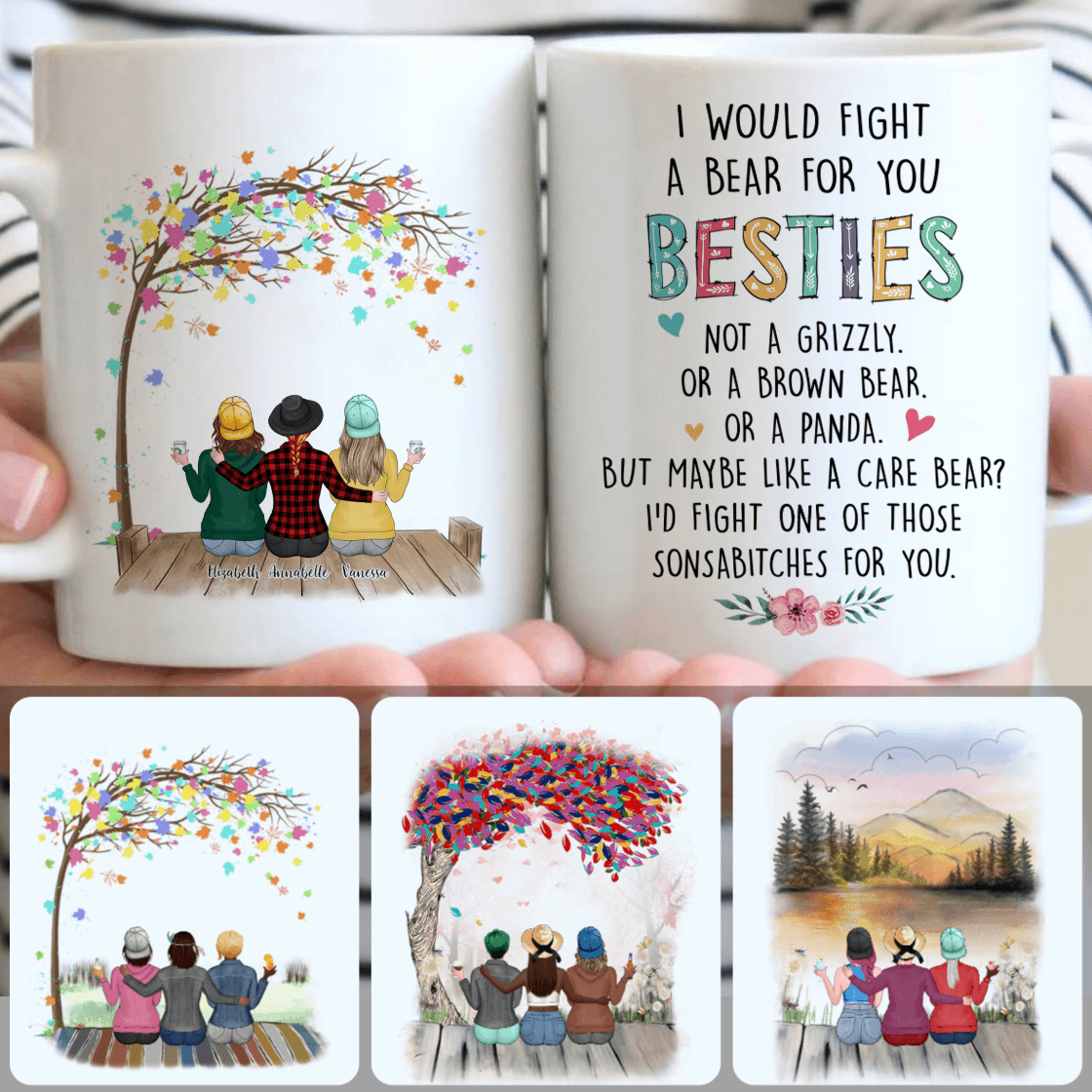Personalized Mug, Special Birthday Gifts, 3 Best Friends - Always Together Customized Coffee Mug With Names Personalized Mug, Special Birthday Gifts, 3 Best Friends - Always Together Customized Coffee Mug With Names
