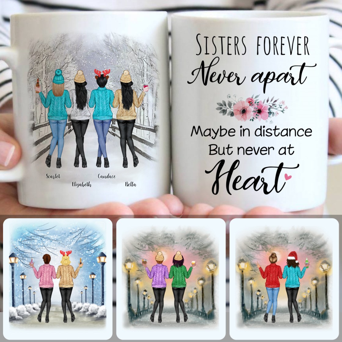 Personalized Mug, Best Christmas Gifts, 4 Soul Sisters Customized Coffee Mug With Names
