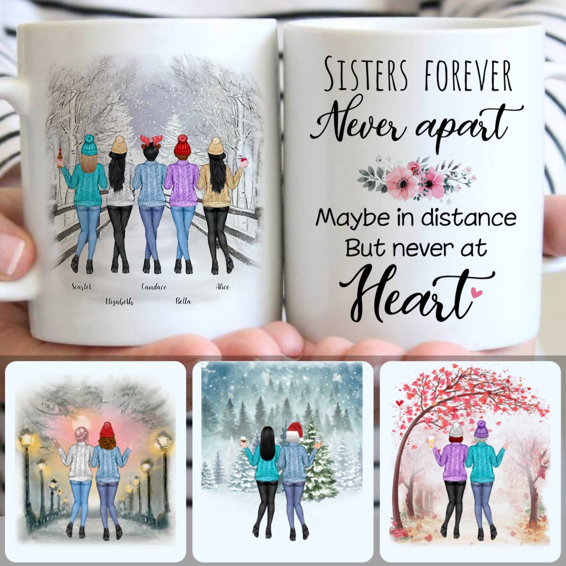 Personalized Mug, Funny Christmas Gifts, 5 Soul Sisters Customized Coffee Mug With Names