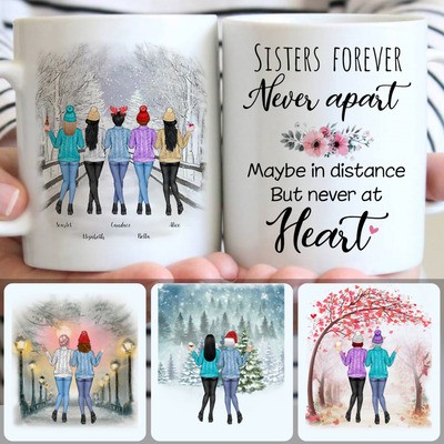 5 Soul Sisters Customized Coffee Mug With Names, Personalized Mug, Funny Christmas Gifts