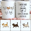 Personalized Mug, Best Birthday Gifts,5 Cats Customized Coffee Mug With Names Personalized Mug, Best Birthday Gifts,5 Cats Customized Coffee Mug With Names