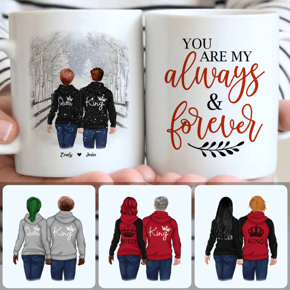 Personalized Mug, Unique Christmas Gifts, Husband - You Are My Always Customized Coffee Mug With Names Personalized Mug, Unique Christmas Gifts, Husband - You Are My Always Customized Coffee Mug With Names