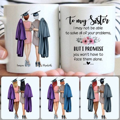 2 Sisters Customized Coffee Mug With Names, Personalized Mug, Unique Aniversary Gifts
