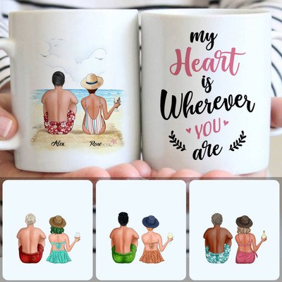 Couple On The Beach Customized Coffee Mug With Names, Personalized Mug, Unique Birthday Gifts Couple On The Beach Customized Coffee Mug With Names, Personalized Mug, Unique Birthday Gifts