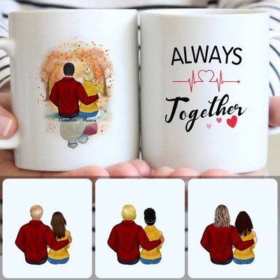 Couple Sitting Together Customized Coffee Mug With Names, Personalized Mug, Romantic Valentine's Day Gifts Couple Sitting Together Customized Coffee Mug With Names, Personalized Mug, Romantic Valentine's Day Gifts