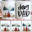 Personalized Mug, Memorial Gifts For Father Dad Papa, Old Man & 2 Dogs Customized Coffee Mug With Names