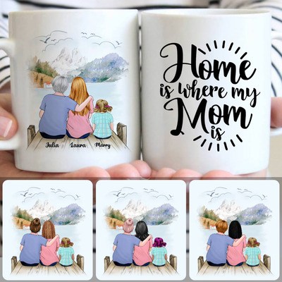 Grandma, Mom & Kid Customized Coffee Mug With Names, Personalized Mug, Unique Gifts For Grandma Grandma, Mom & Kid Customized Coffee Mug With Names, Personalized Mug, Unique Gifts For Grandma