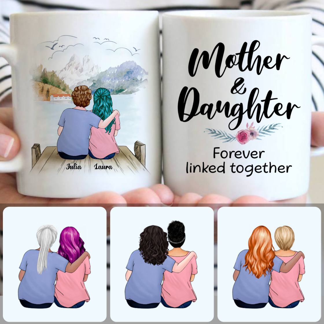 Personalized Mug, Perfect Mother's Day Gifts, Mother & Daughter Customized Coffee Mug With Names