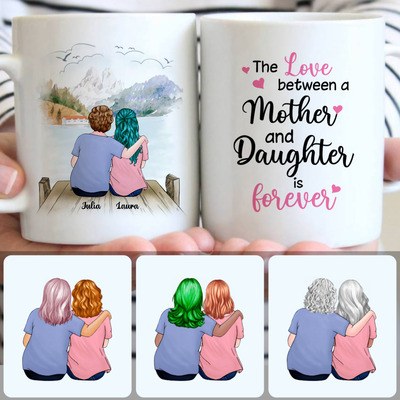 Mother & Daughter Customized Coffee Mug With Names, Personalized Mug, Special Gifts For Daughter 