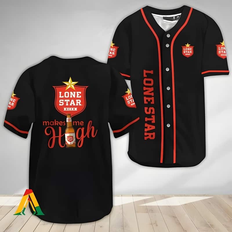 Lone Star Beer Make Me High Baseball Jersey Lone Star Beer Make Me High Baseball Jersey