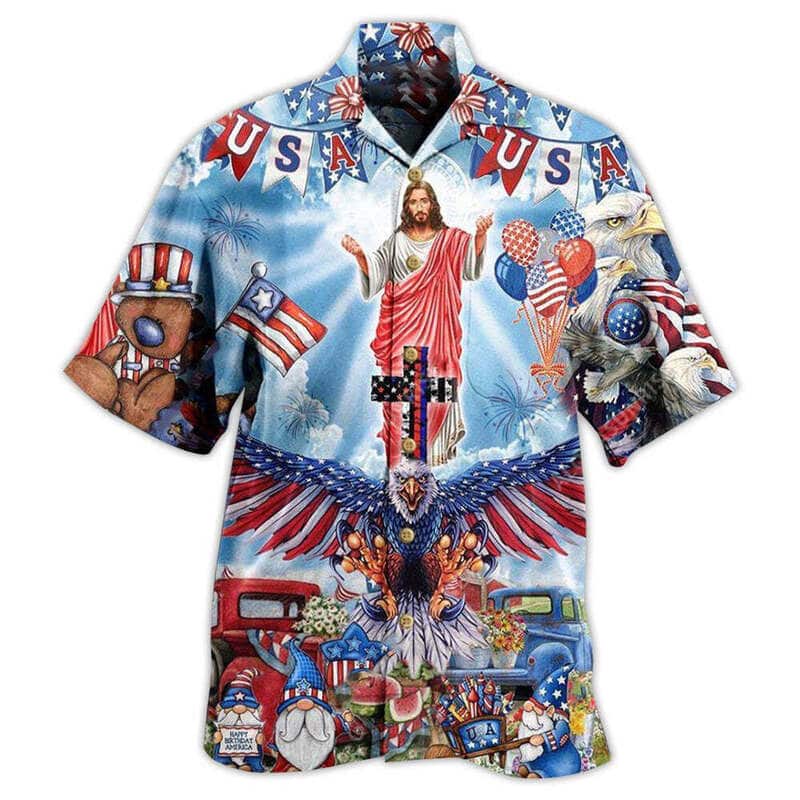 Christian Religious Hawaiian Shirt Jesus America Patriotism 4th Of July Independence Day Gift For Christian  Christian Religious Hawaiian Shirt Jesus America Patriotism 4th Of July Independence Day Gift For Christian