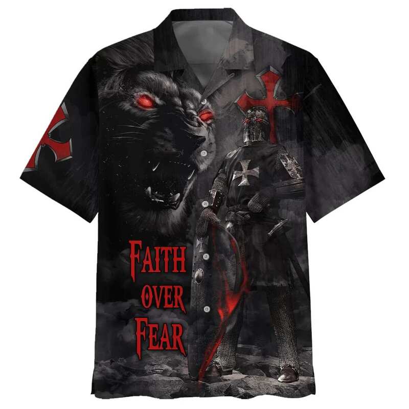 Faith Over Fear Warrior Of Christ Lion Cross Armor Of God Christian Hawaiian Shirt Faith Over Fear Warrior Of Christ Lion Cross Armor Of God Christian Hawaiian Shirt