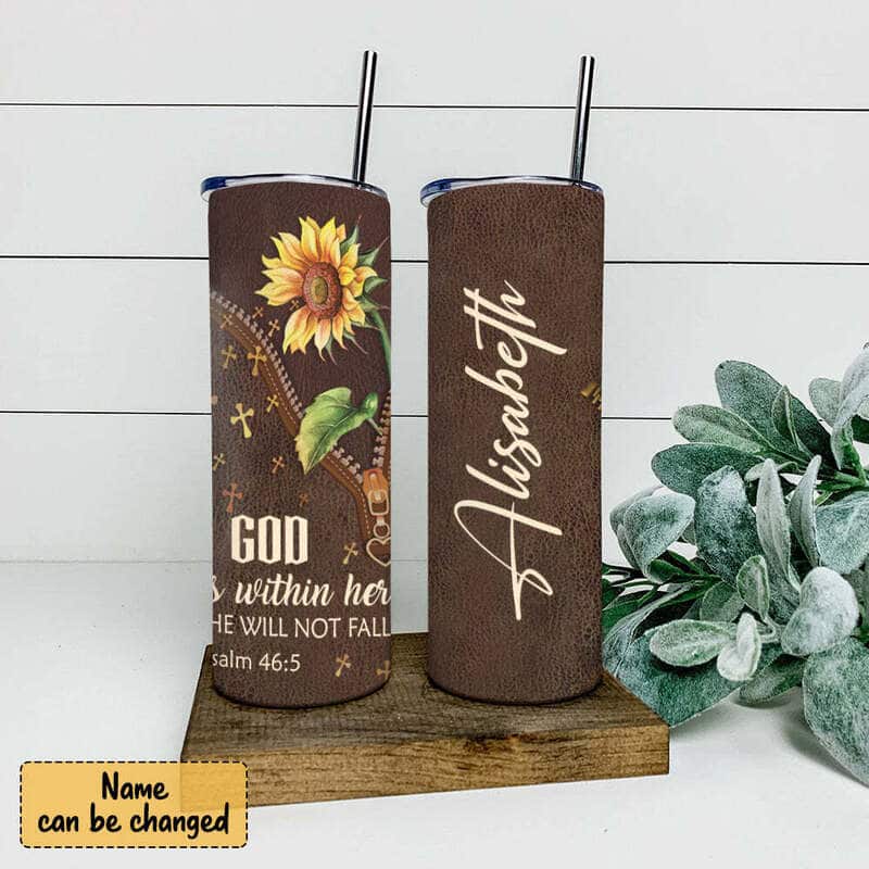 Personalized Bible Verse Christian Skinny Tumbler God Is Within Her She Will Not Fall Personalized Bible Verse Christian Skinny Tumbler God Is Within Her She Will Not Fall