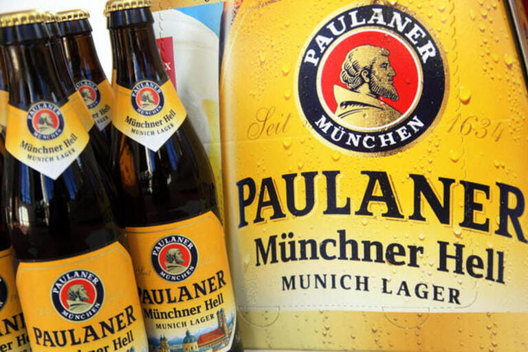 Paulaner Munich lager bottles and box Paulaner Munich lager bottles and box