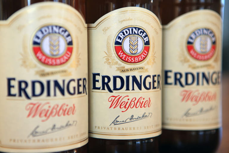 Bottles of Erdinger Weißbier German wheat beer Bottles of Erdinger Weißbier German wheat beer