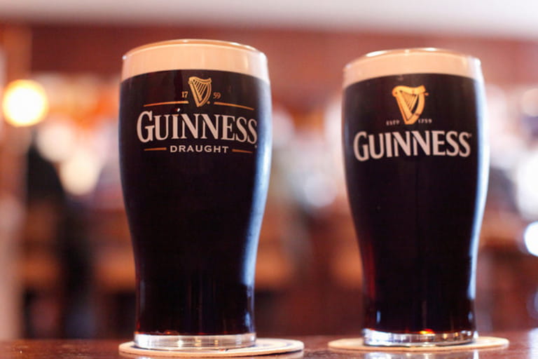 Pints of Guinness stout beer, Ireland, British Isles, Europe Pints of Guinness stout beer, Ireland, British Isles, Europe