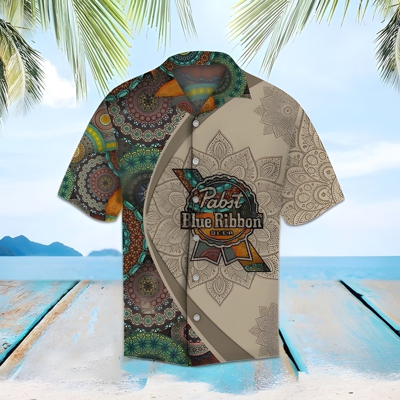 Pabst Blue Ribbon Hawaiian Shirt Mandala Basic Gift For Boyfriend Pabst Blue Ribbon Hawaiian Shirt Mandala Basic Gift For Boyfriend