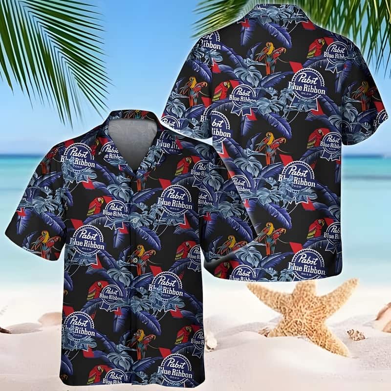 Pabst Blue Ribbon Hawaiian Shirt Tropical Flora And Fauna Best Gift For Dad Pabst Blue Ribbon Hawaiian Shirt Tropical Flora And Fauna Best Gift For Dad