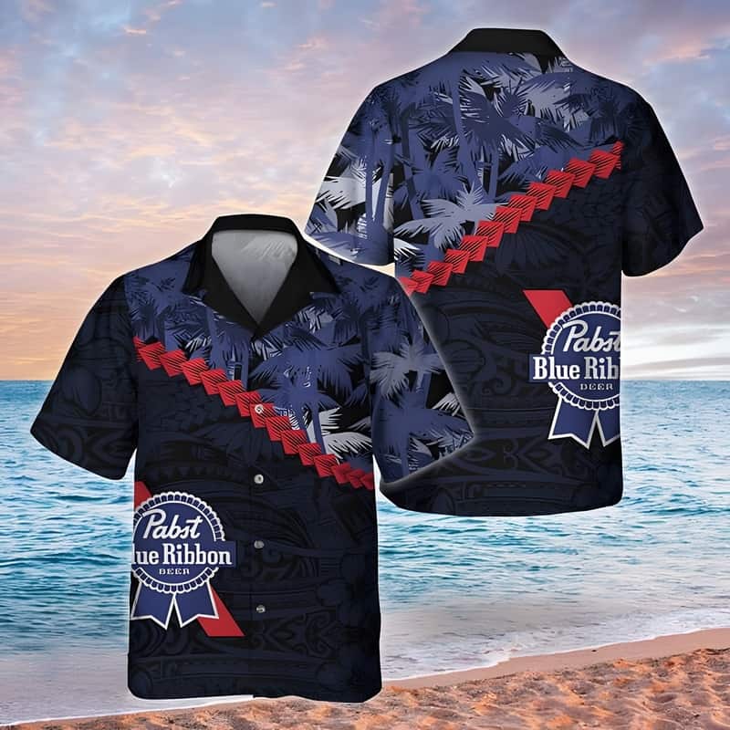 Pabst Blue Ribbon Hawaiian Shirt Polynesian Gift For Dad Pabst Blue Ribbon Hawaiian Shirt Polynesian Gift For Dad