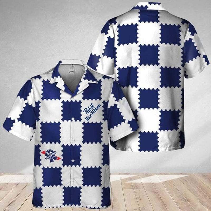 Trendy Gingham Pabst Blue Ribbon Hawaiian Shirt Best Summer Holiday Gift Trendy Gingham Pabst Blue Ribbon Hawaiian Shirt Best Summer Holiday Gift