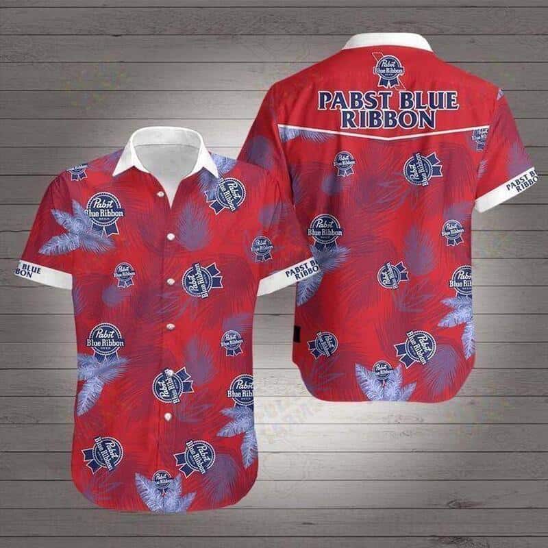 Pabst Red Aloha Blue Ribbon Beer Hawaiian Shirt Trendy Summer Gift For Family Pabst Red Aloha Blue Ribbon Beer Hawaiian Shirt Trendy Summer Gift For Family