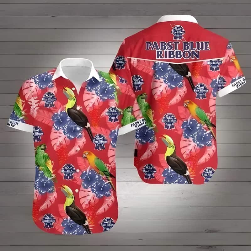 Pabst Blue Ribbon Hawaiian Shirt Tropical Flora And Fauna Cool Gift For Friend Pabst Blue Ribbon Hawaiian Shirt Tropical Flora And Fauna Cool Gift For Friend