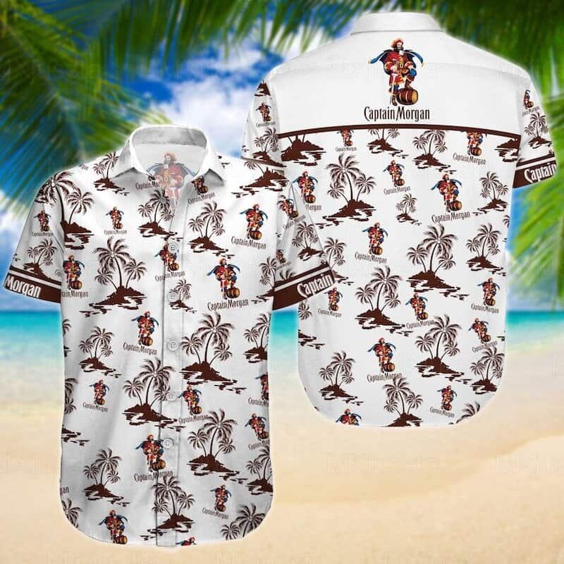 White Captain Morgan Hawaiian Shirt Beach Trip Gift For Rum Lovers White Captain Morgan Hawaiian Shirt Beach Trip Gift For Rum Lovers