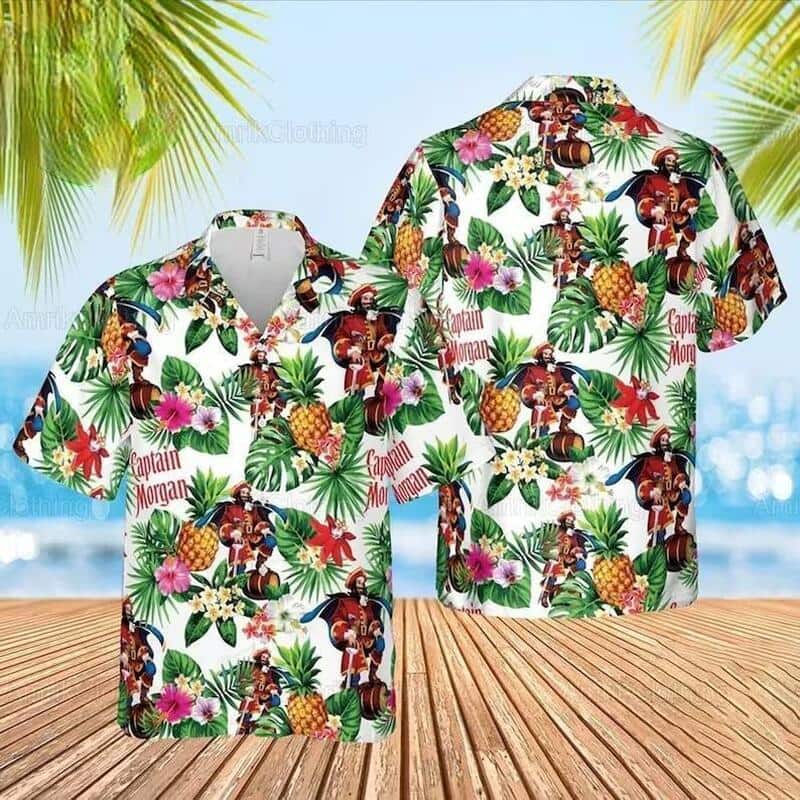 Awesome Captain Morgan Hawaiian Shirt Tropical Pineapple Gift For Summer Trip Awesome Captain Morgan Hawaiian Shirt Tropical Pineapple Gift For Summer Trip
