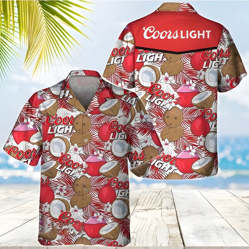 Coors Light Beer Hawaiian Shirt Tropical Coconuts Gift For Beer Drinkers Coors Light Beer Hawaiian Shirt Tropical Coconuts Gift For Beer Drinkers