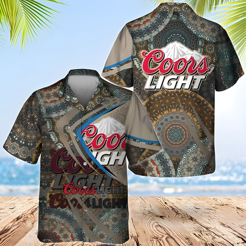Coors Light Beer Hawaiian Shirt Mandala Gift For Family Coors Light Beer Hawaiian Shirt Mandala Gift For Family