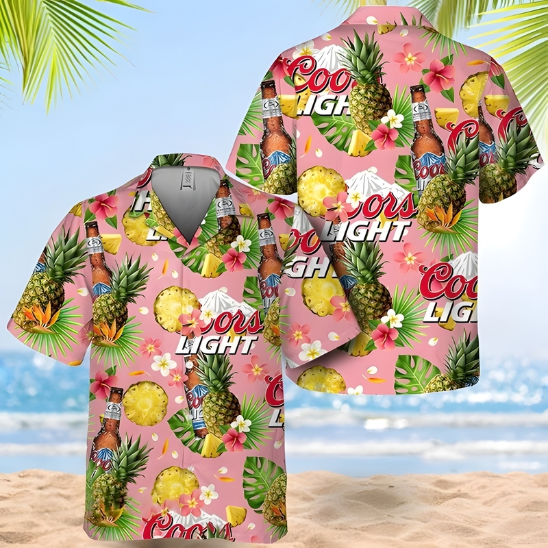 Coors Light Beer Hawaiian Shirt Pineapple Summer Vacation Gift For Dad Coors Light Beer Hawaiian Shirt Pineapple Summer Vacation Gift For Dad