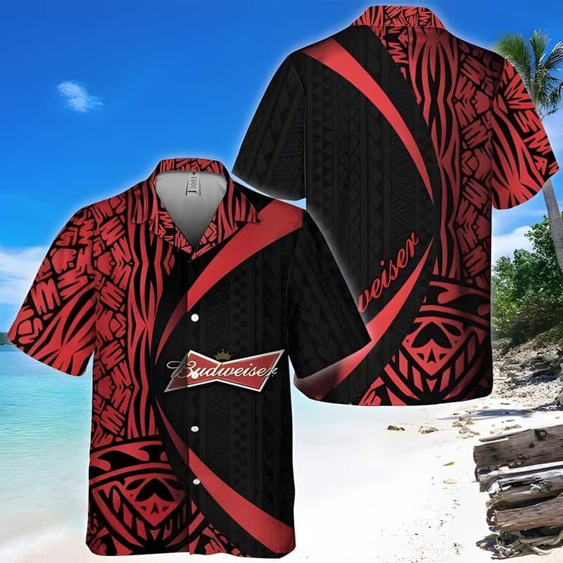 Polynesian Samoan Budweiser Beer Hawaiian Shirt Summer Gift For Beer Drinkers Polynesian Samoan Budweiser Beer Hawaiian Shirt Summer Gift For Beer Drinkers