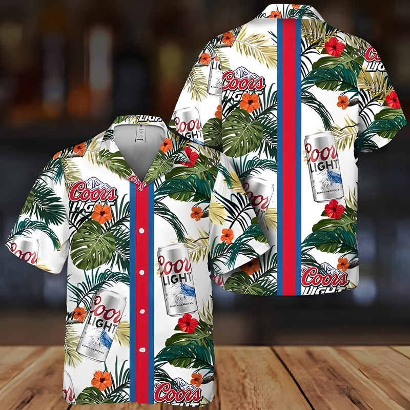 Coors Light Beer Hawaiian Shirt Tropical Foliage Gift For Beer Drinkers Coors Light Beer Hawaiian Shirt Tropical Foliage Gift For Beer Drinkers