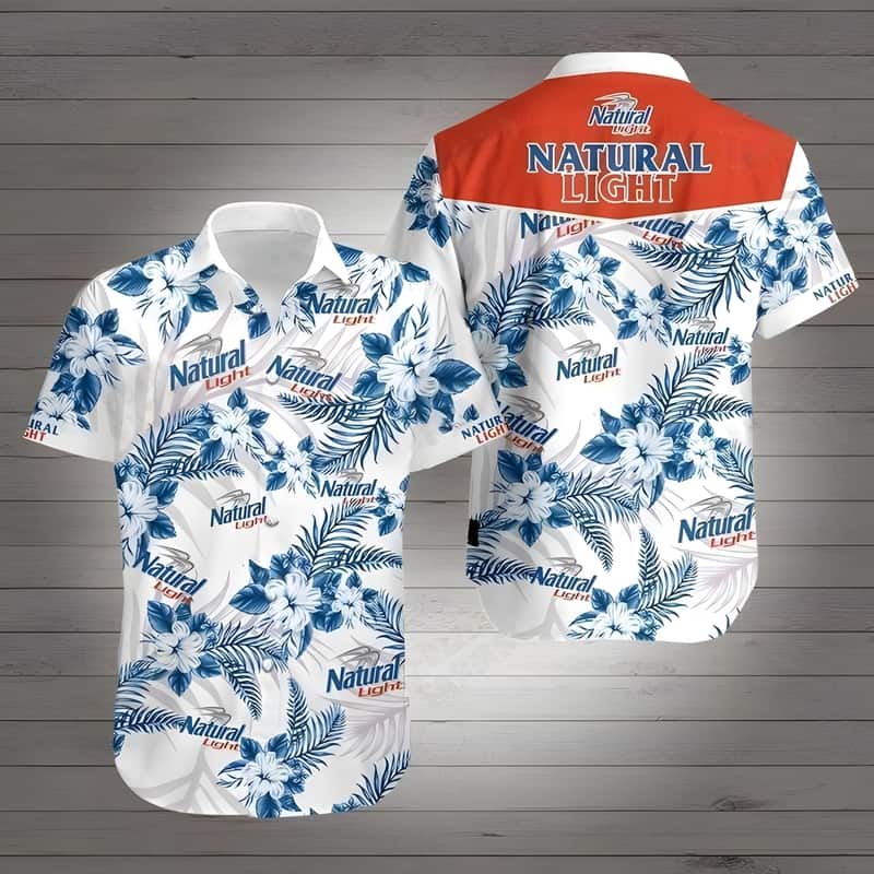 Natural Light Hawaiian Shirt Hibiscus Flowers Trendy Summer Gift For Beer Lovers Natural Light Hawaiian Shirt Hibiscus Flowers Trendy Summer Gift For Beer Lovers