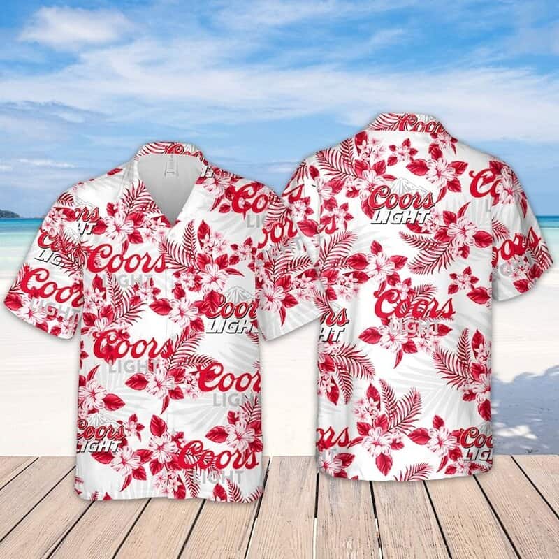 Coors Light Hawaiian Shirt Hibiscus Flower Gift For Beer Enthusiasts Coors Light Hawaiian Shirt Hibiscus Flower Gift For Beer Enthusiasts