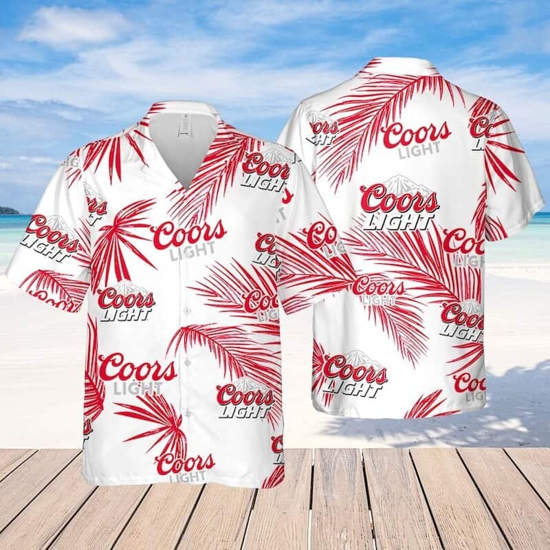 Coors Light Hawaiian Shirt Palm Leaves Beach Trip Gift Coors Light Hawaiian Shirt Palm Leaves Beach Trip Gift