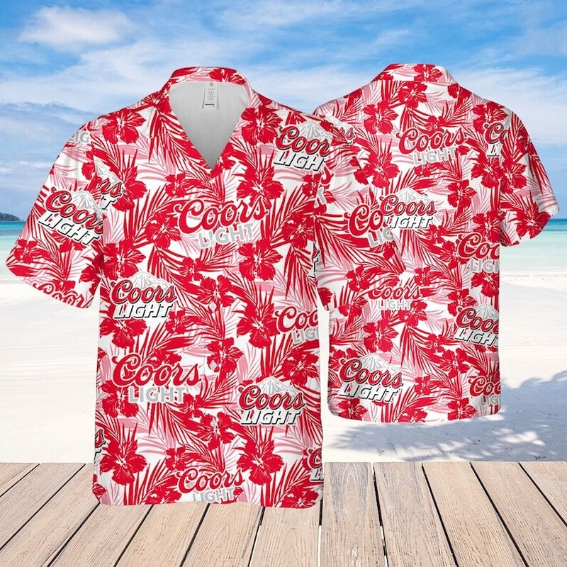 Coors Light Beer Hawaiian Shirt Tropical Flower Gift For Beer Enthusiasts Coors Light Beer Hawaiian Shirt Tropical Flower Gift For Beer Enthusiasts