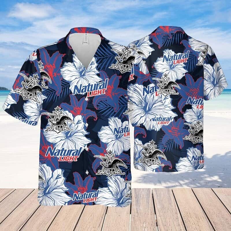 Trending Natural Light Hawaiian Shirt Tropical Flower Gift For Beer Lovers Trending Natural Light Hawaiian Shirt Tropical Flower Gift For Beer Lovers