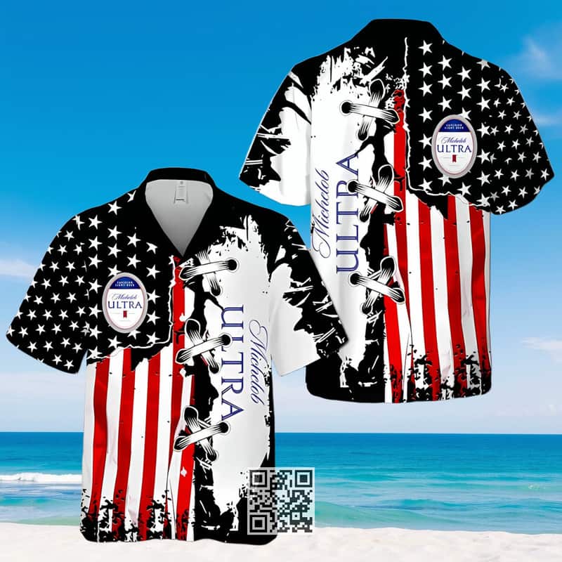 Michelob Ultra Beer Hawaiian Shirt US Flag Independence Day 4th Of July Michelob Ultra Beer Hawaiian Shirt US Flag Independence Day 4th Of July