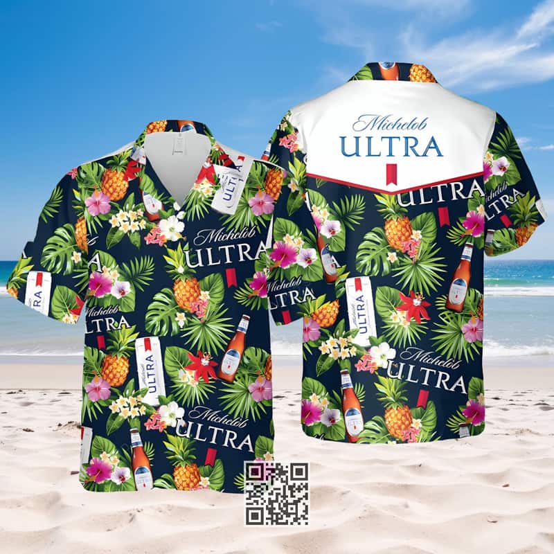 Michelob Ultra Beer Hawaiian Shirt Tropical Pattern Gift For Beach Vacation Michelob Ultra Beer Hawaiian Shirt Tropical Pattern Gift For Beach Vacation