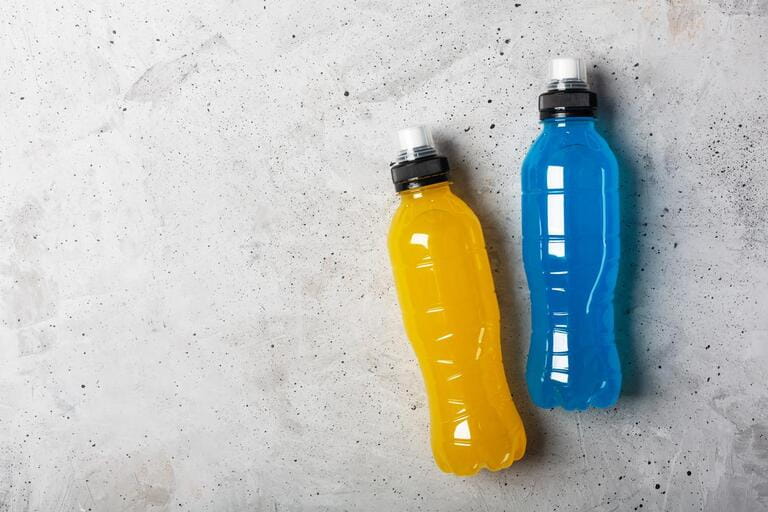isotonic energy drink bottle blue yellow isotonic energy drink bottle blue yellow