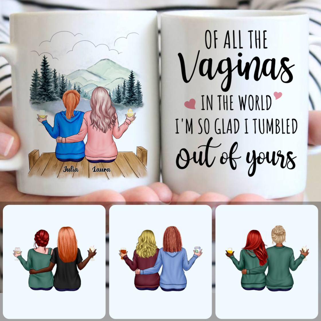 Personalized Mug, Best Mother's Day Gifts, Mother & Daughter Customized Coffee Mug With Names Personalized Mug, Best Mother's Day Gifts, Mother & Daughter Customized Coffee Mug With Names