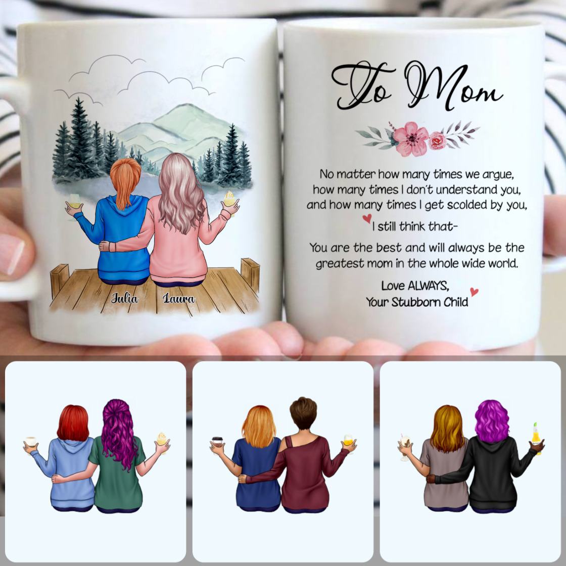 Personalized Mug, Surprise Gifts For Daughters, Mother & Daughter Customized Coffee Mug With Names Personalized Mug, Surprise Gifts For Daughters, Mother & Daughter Customized Coffee Mug With Names