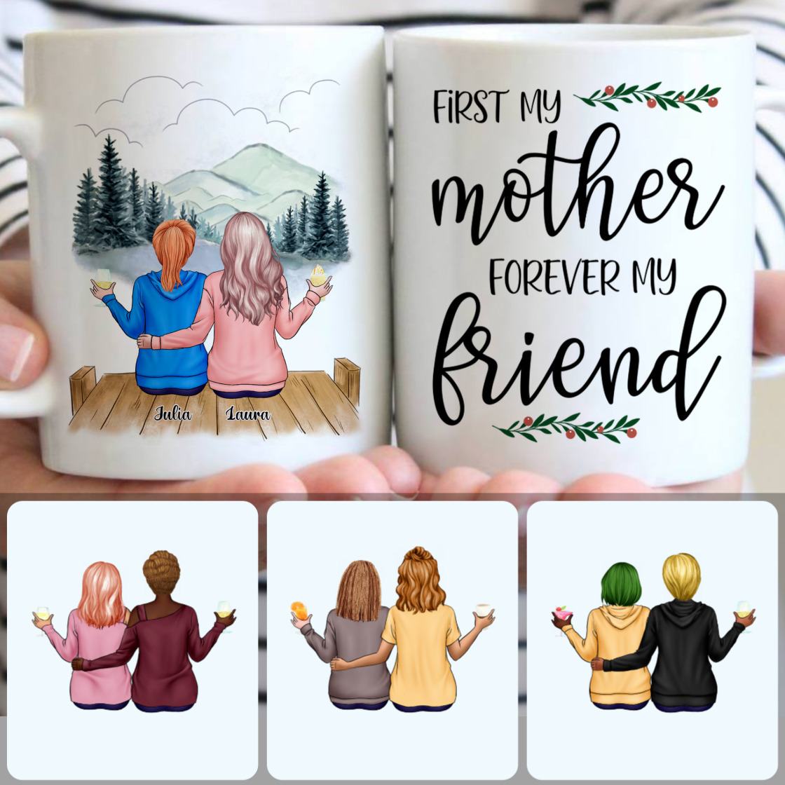 Personalized Mug, Unique Mother's Day Gifts, Mother & Daughter Customized Coffee Mug With Names