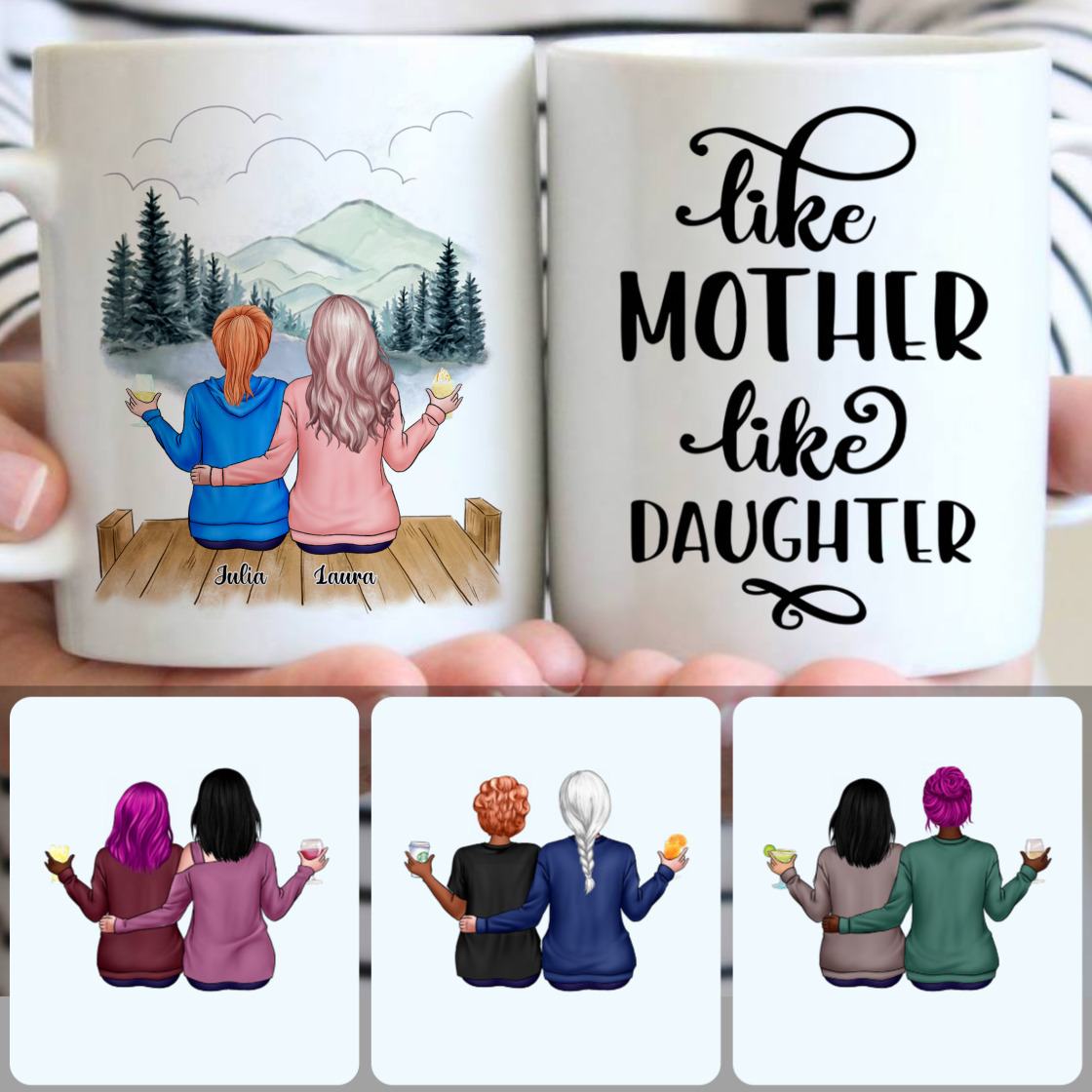 Personalized Mug, Surprise Mother's Day Gifts, Mother & Daughter Customized Coffee Mug With Names