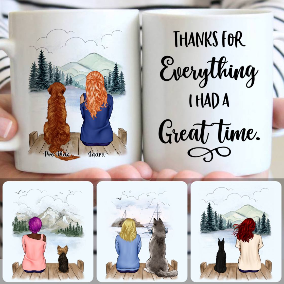 Personalized Mug, Meaningful Gifts For Mother Mom, Girl & Dog Customized Coffee Mug With Names