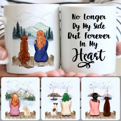 Girl & Dog Customized Coffee Mug With Names, Personalized Mug, Perfect Gifts For Sisters